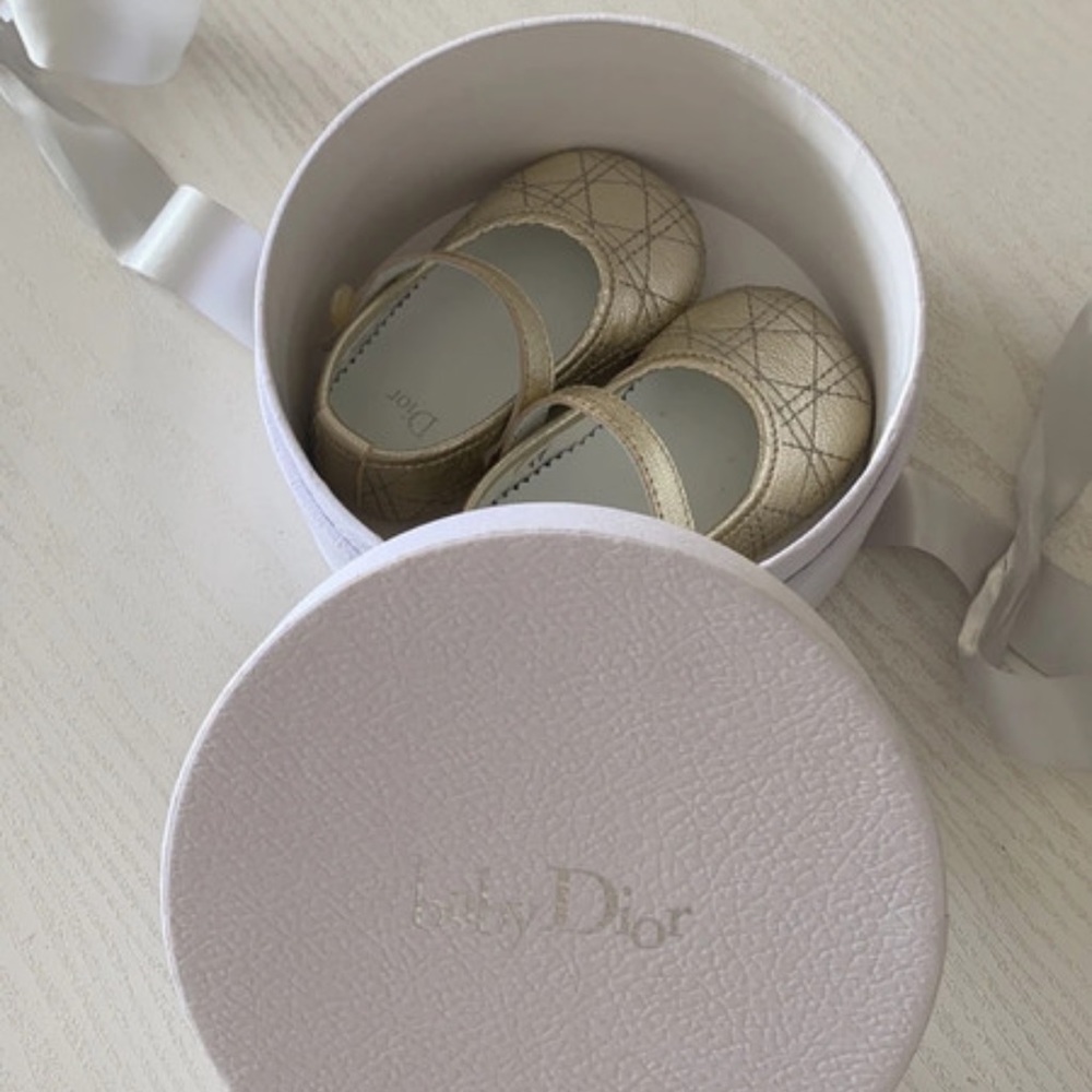 Baby Dior lambskin slippers